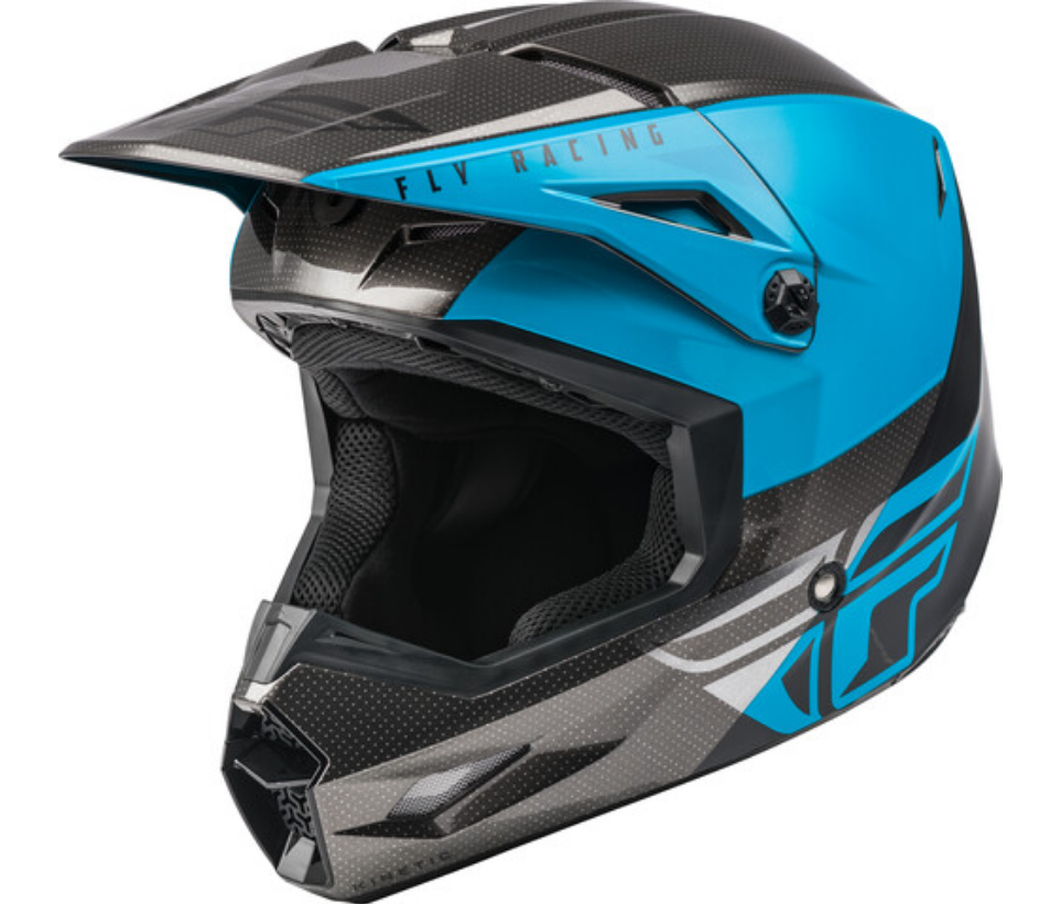FLY RACING KINETIC STRAIGHT EDGE ECE BLUE GREY BLACK