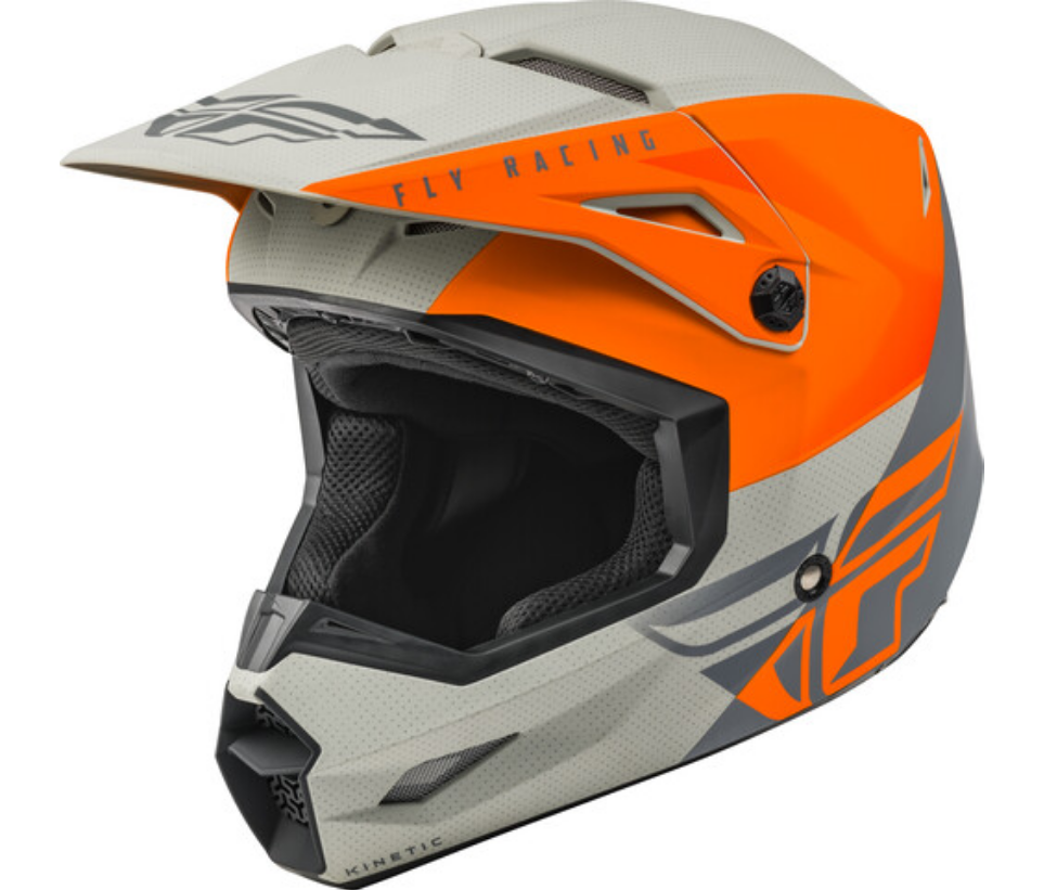 FLY RACING KINETIC STRAIGHT EDGE ECE MATTE ORANGE GREY
