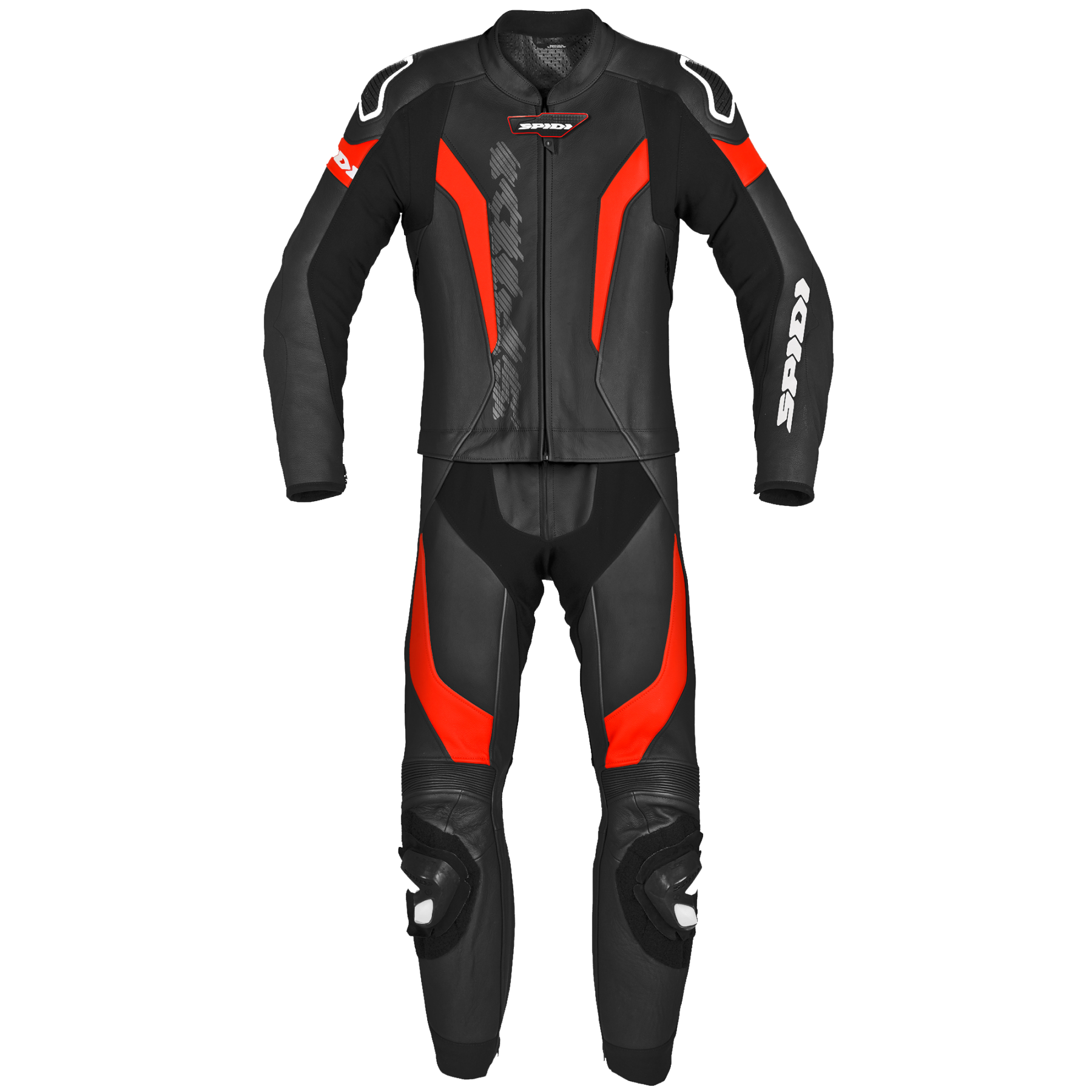 SPIDI LASER TOURING LEATHER 2PC BLACK/FLUO RED