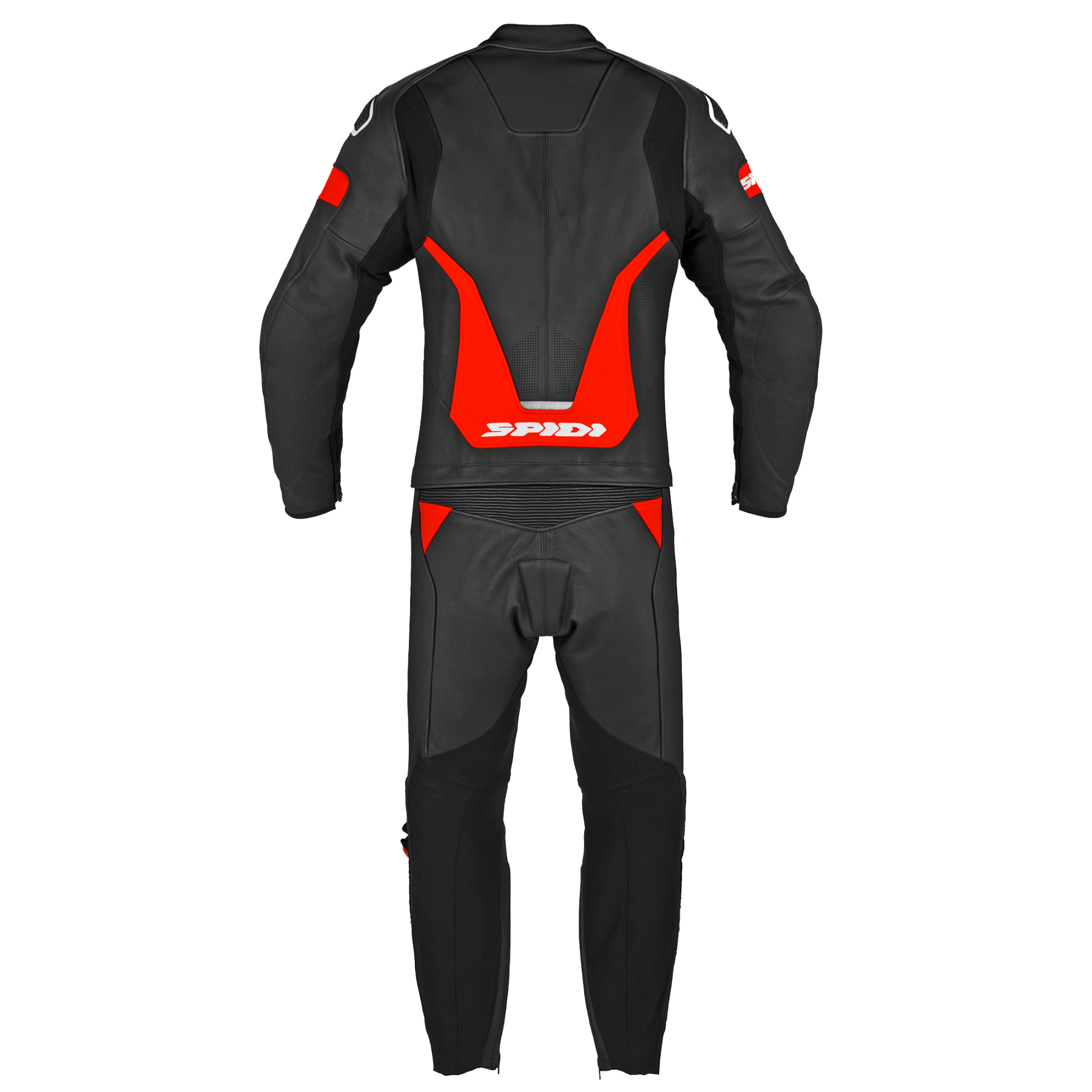 SPIDI LASER TOURING LEATHER 2PC BLACK/FLUO RED - Image 2