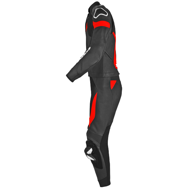 SPIDI LASER TOURING LEATHER 2PC BLACK/FLUO RED - Image 3