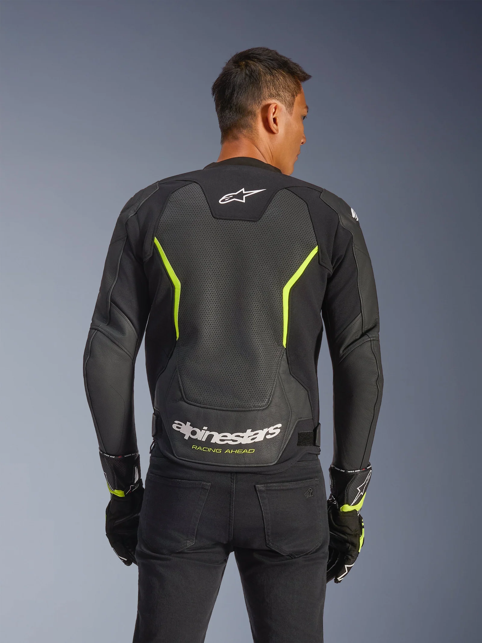 ALPINESTARS GP FORCE V2 AIRFLOW LEATHER JACKET BLACK FLUO YELLOW - Image 5