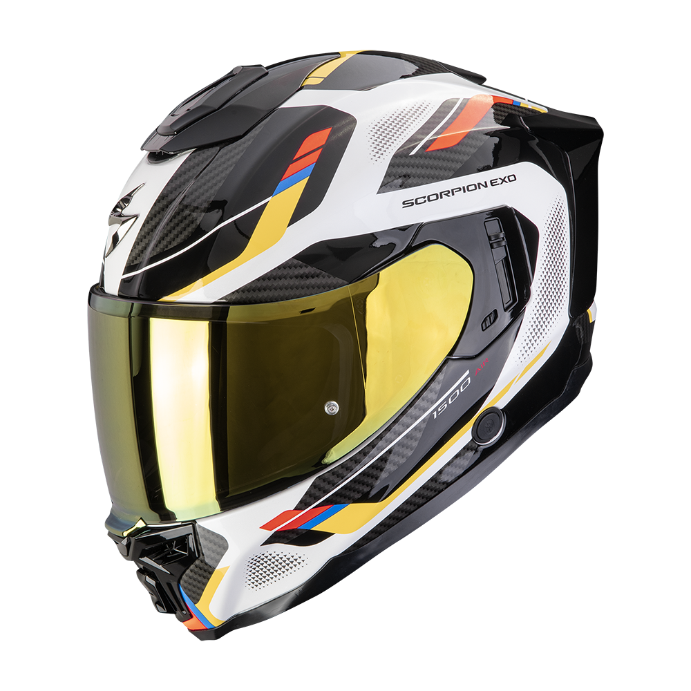 SCORPION EXO-1500 AIR SLEEK WHITE BLUE YELLOW