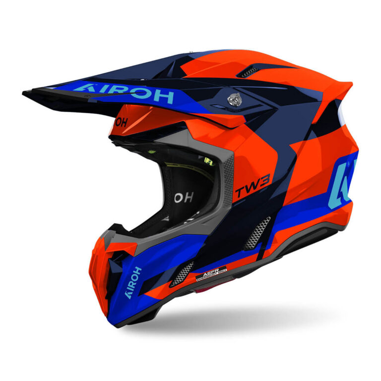 AIROH TWIST 3.0 MX HELM FANCY ORANGE BLAU