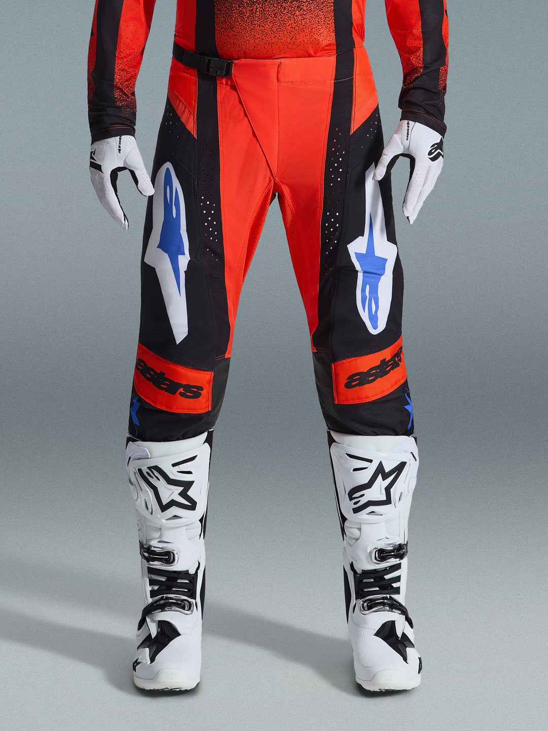ALPINESTARS MX PANTS TECHSTAR KNIF ORANGE BLACK UCLA BLUE 26 - Image 3