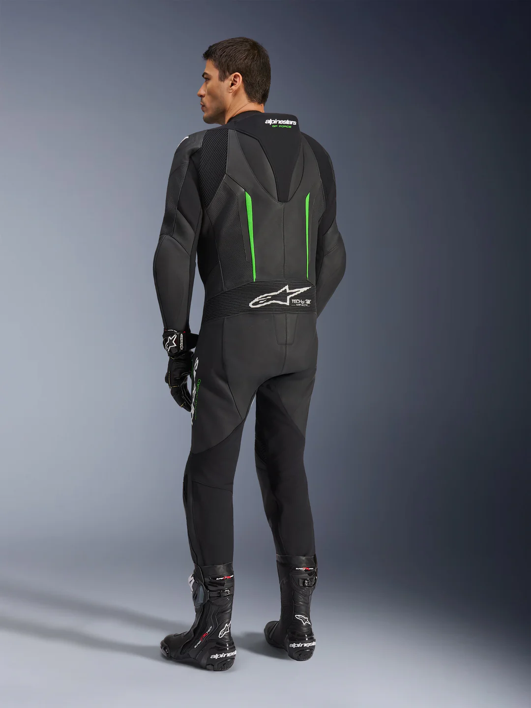 ALPINESTARS GP FORCE 2 V2 ONE-PIECE SUIT BLACK GREEN - Image 4