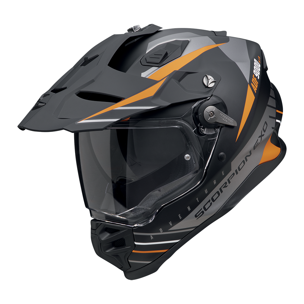 SCORPION ADF-9000 AIR FEAT MATT BLACK SILVER ORANGE