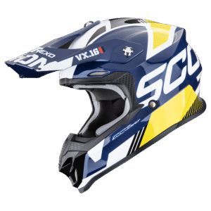 SCORPION VX-16 EVO AIR ANALOG WHITE BLUE YELOW