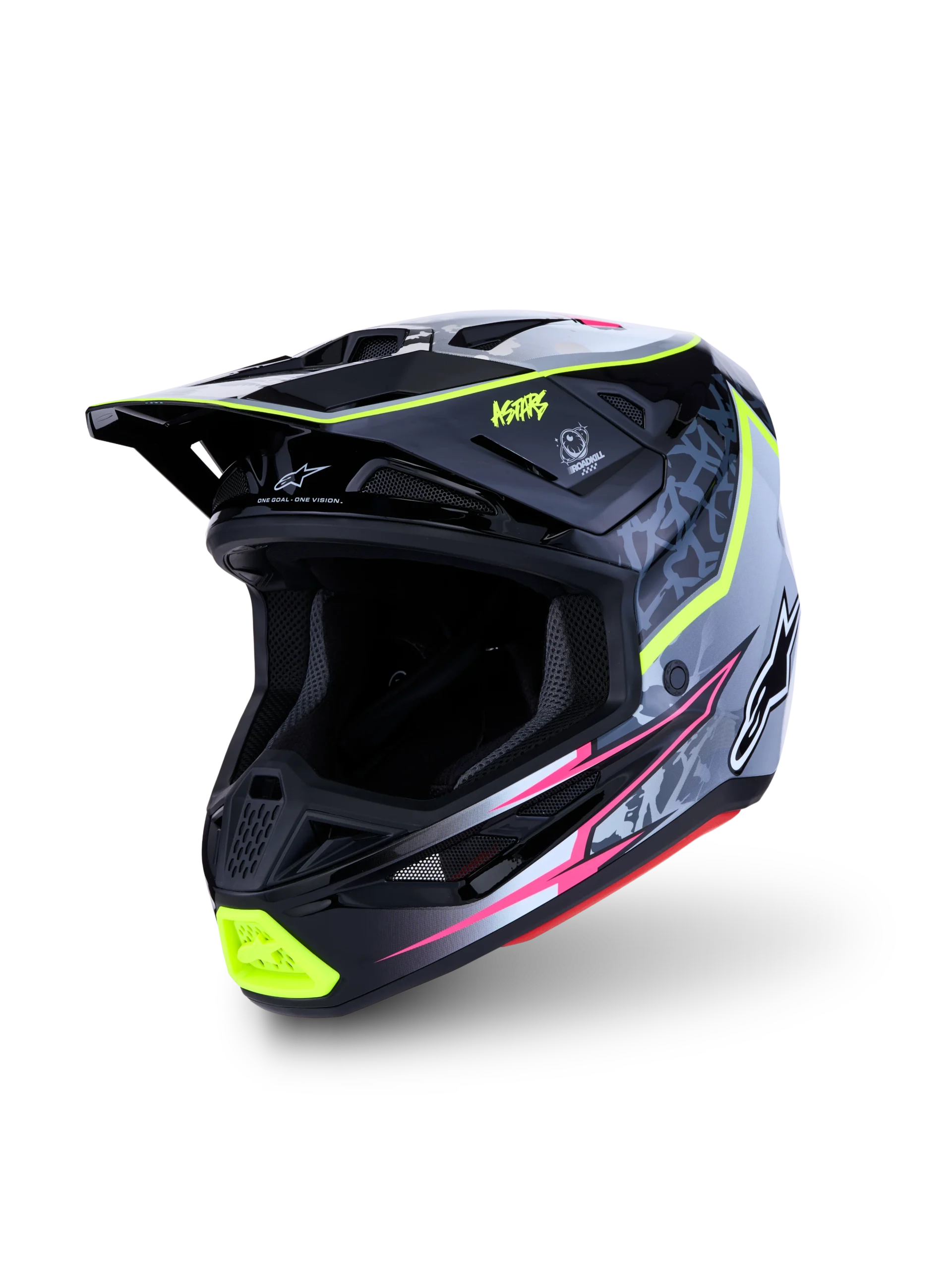 ALPINESTARS MX SM7 BLASTER HEMLET Black Gray Wh Yellow Fluo Glsy
