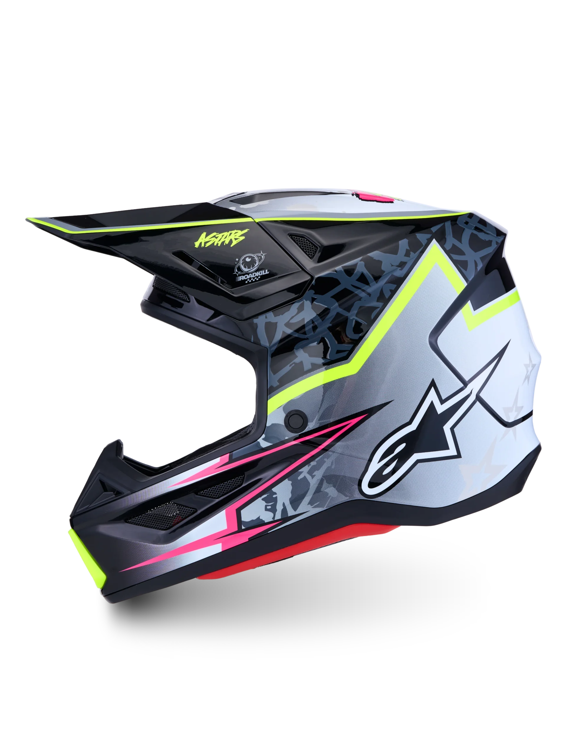 ALPINESTARS MX SM7 BLASTER HEMLET Black Gray Wh Yellow Fluo Glsy - Image 6
