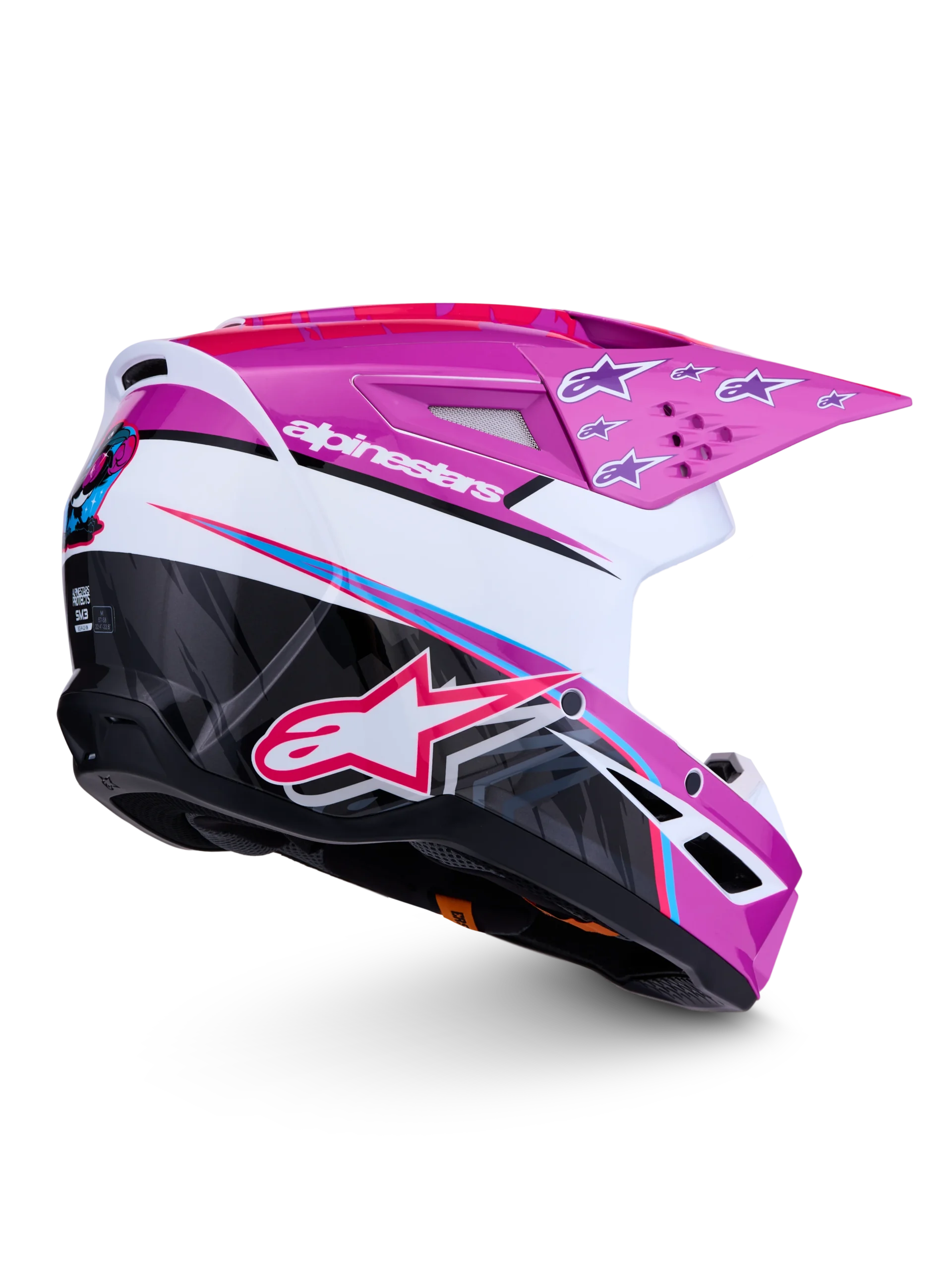 ALPINESTARS MX SM3 FALCOM HEMLET Purple, White, Black, Pink, Fl, Gl - Image 4