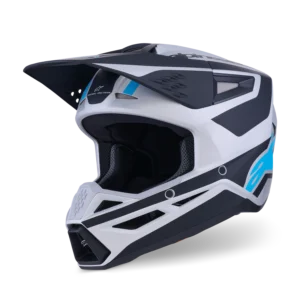 ALPINESTARS MX SM3 HEAT HEMLET Silver Blue Black Matt