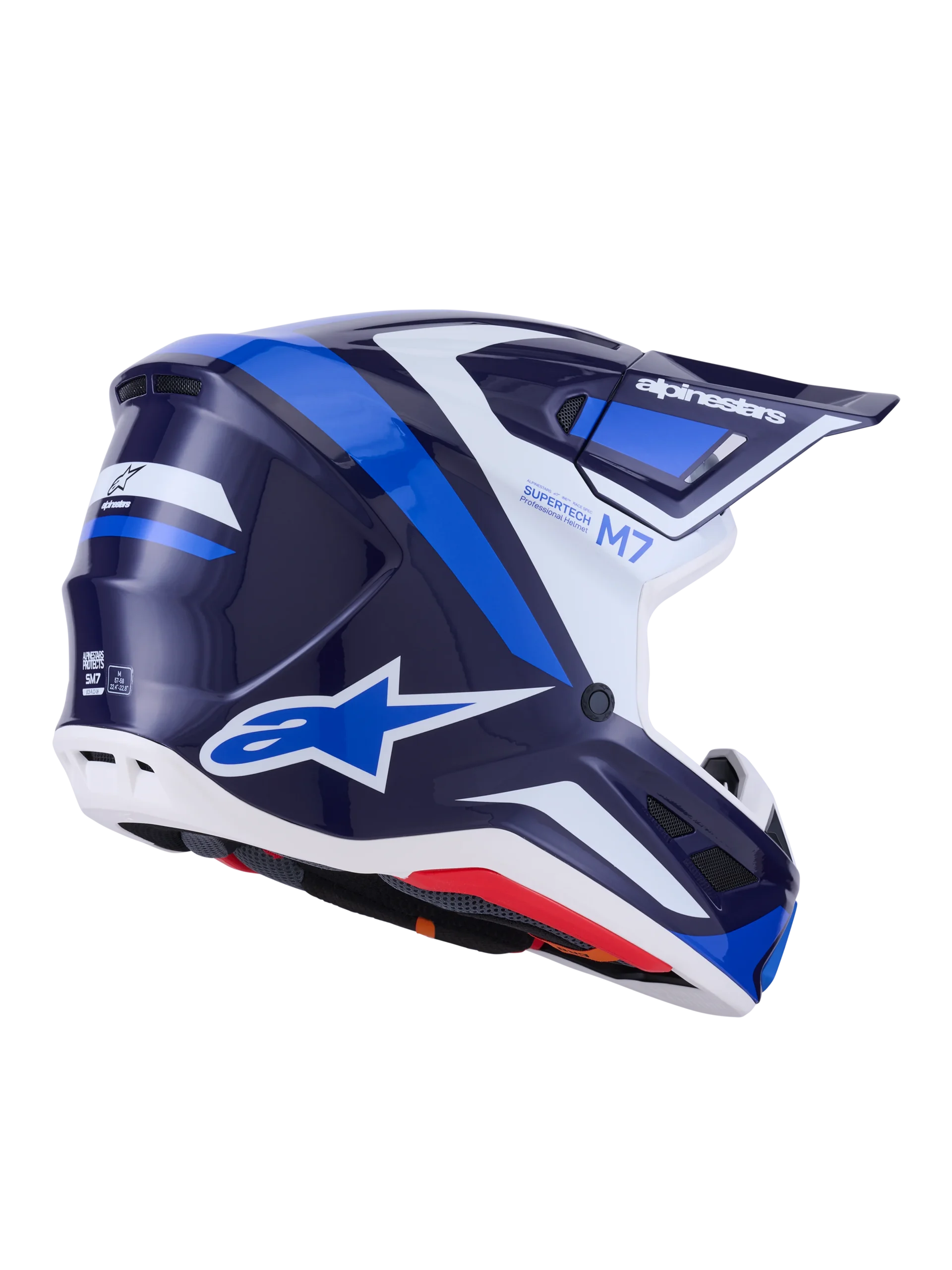 ALPINESTARS MX SM7 RISE HEMLET Blau-Weiß, glänzend – Bild 4