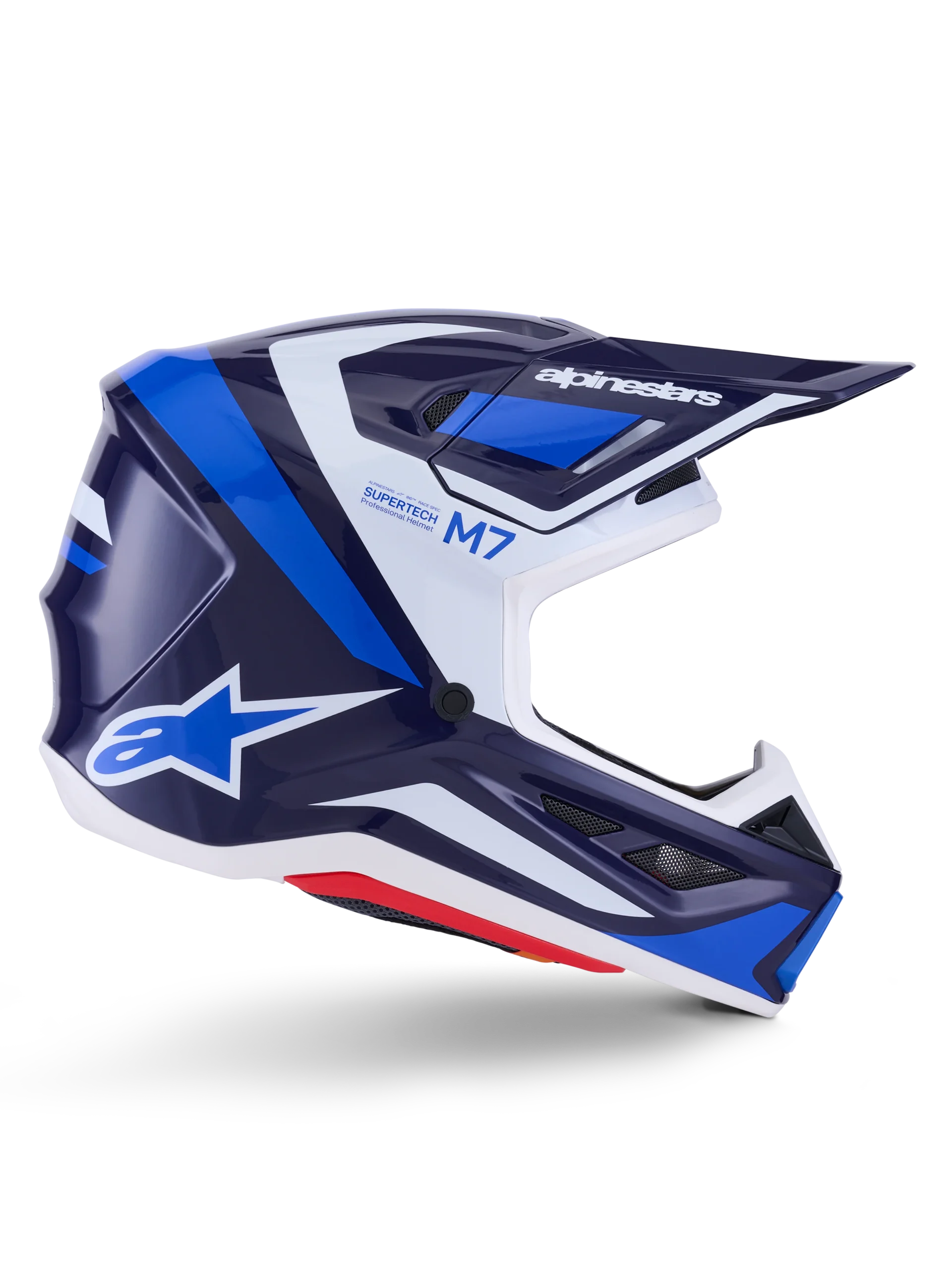 ALPINESTARS MX SM7 RISE HEMLET Blau-Weiß, glänzend – Bild 2