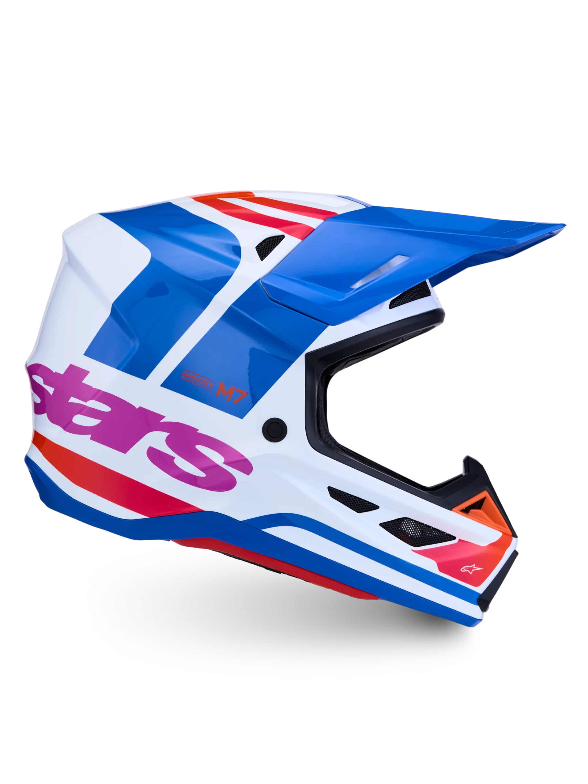ALPINESTARS MX SM7 CORE KACIGA Bijela Plava Narančasta Roza Sjajna - Slika 2