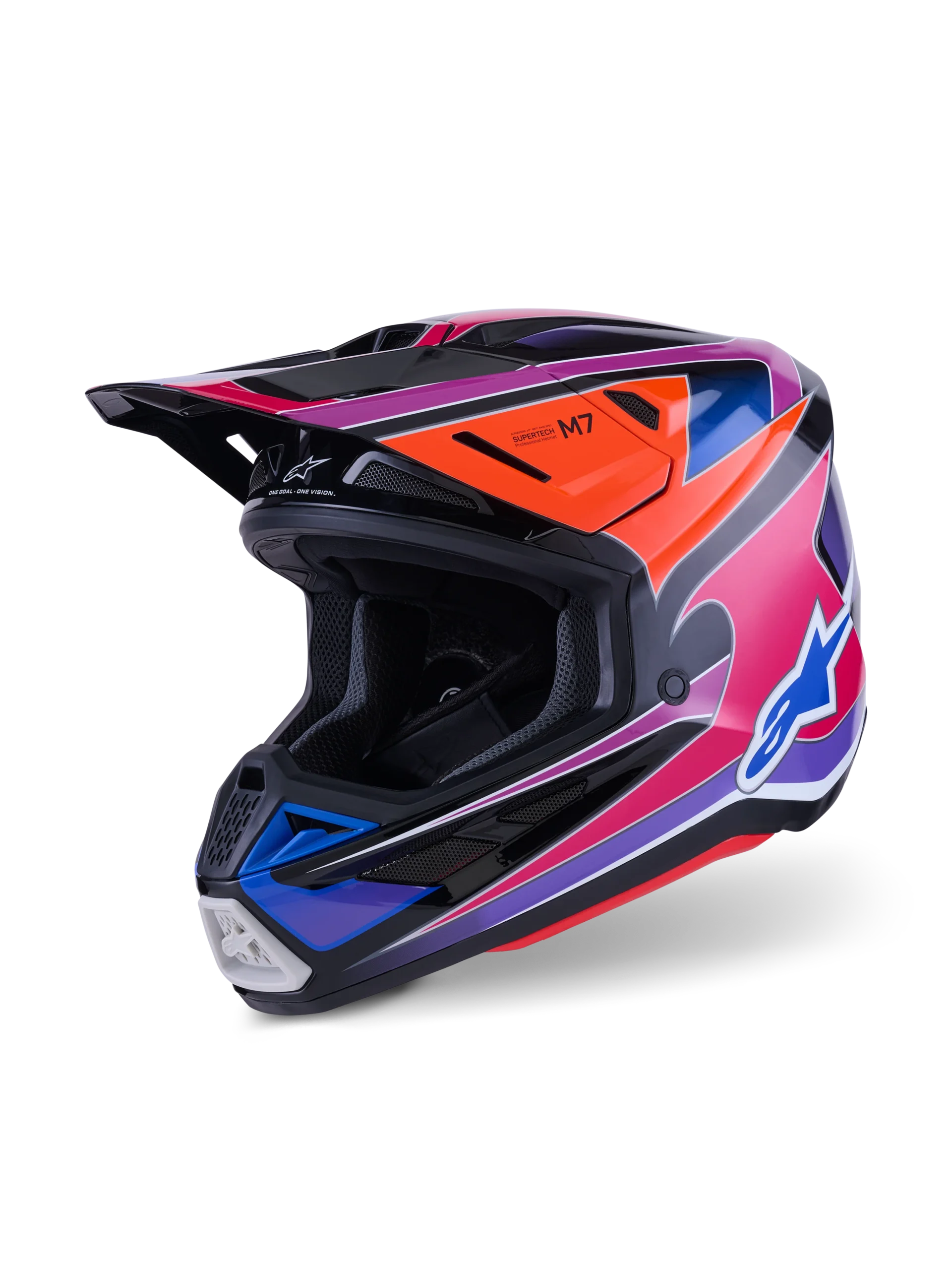 ALPINESTARS MX SM7 FUSE HEMLET Blue Purple Pink Glossy