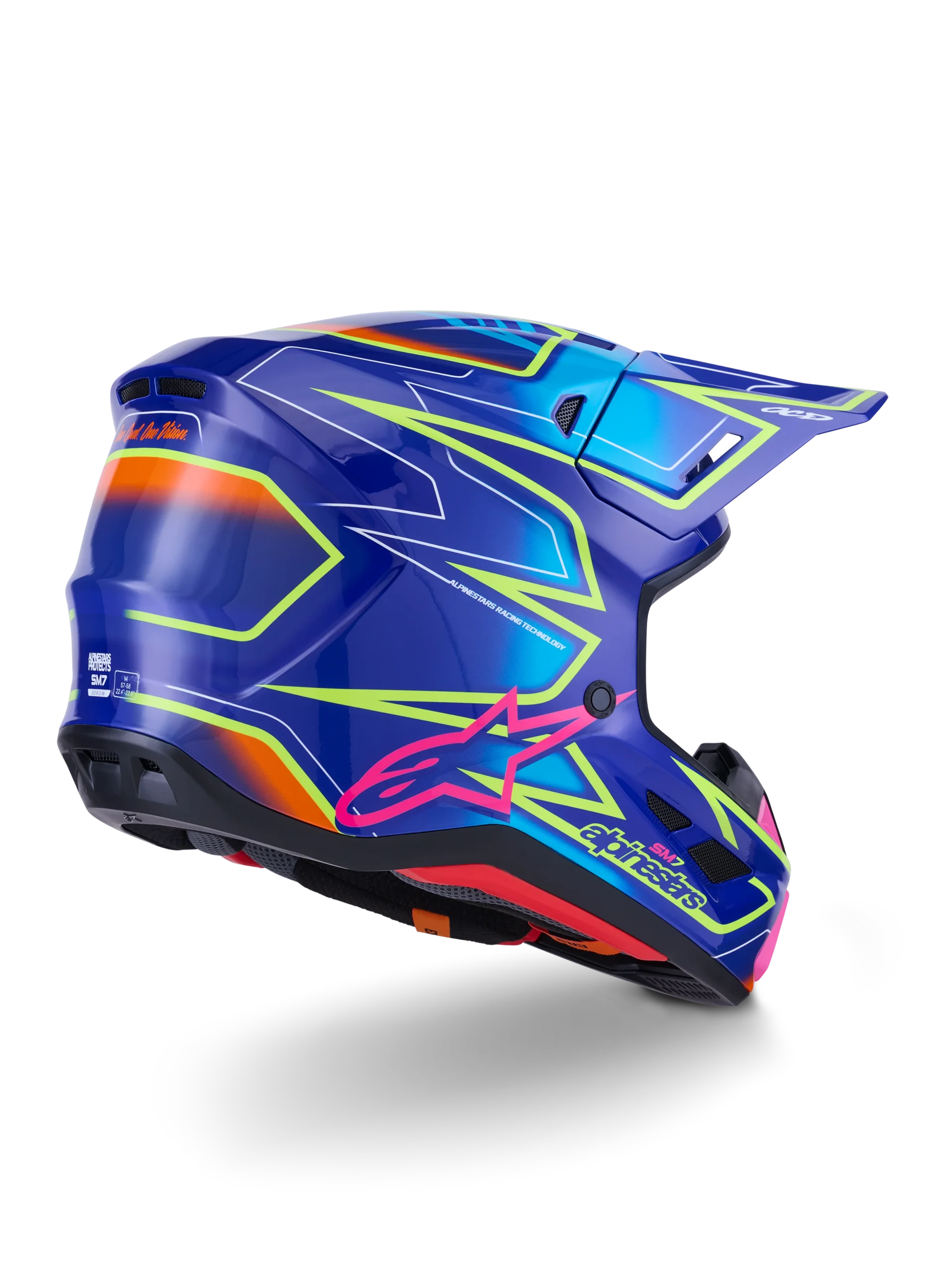 ALPINESTARS MX SM7 CAST KACIGA Plava Roza Žuta Fluo sjajna - Slika 4