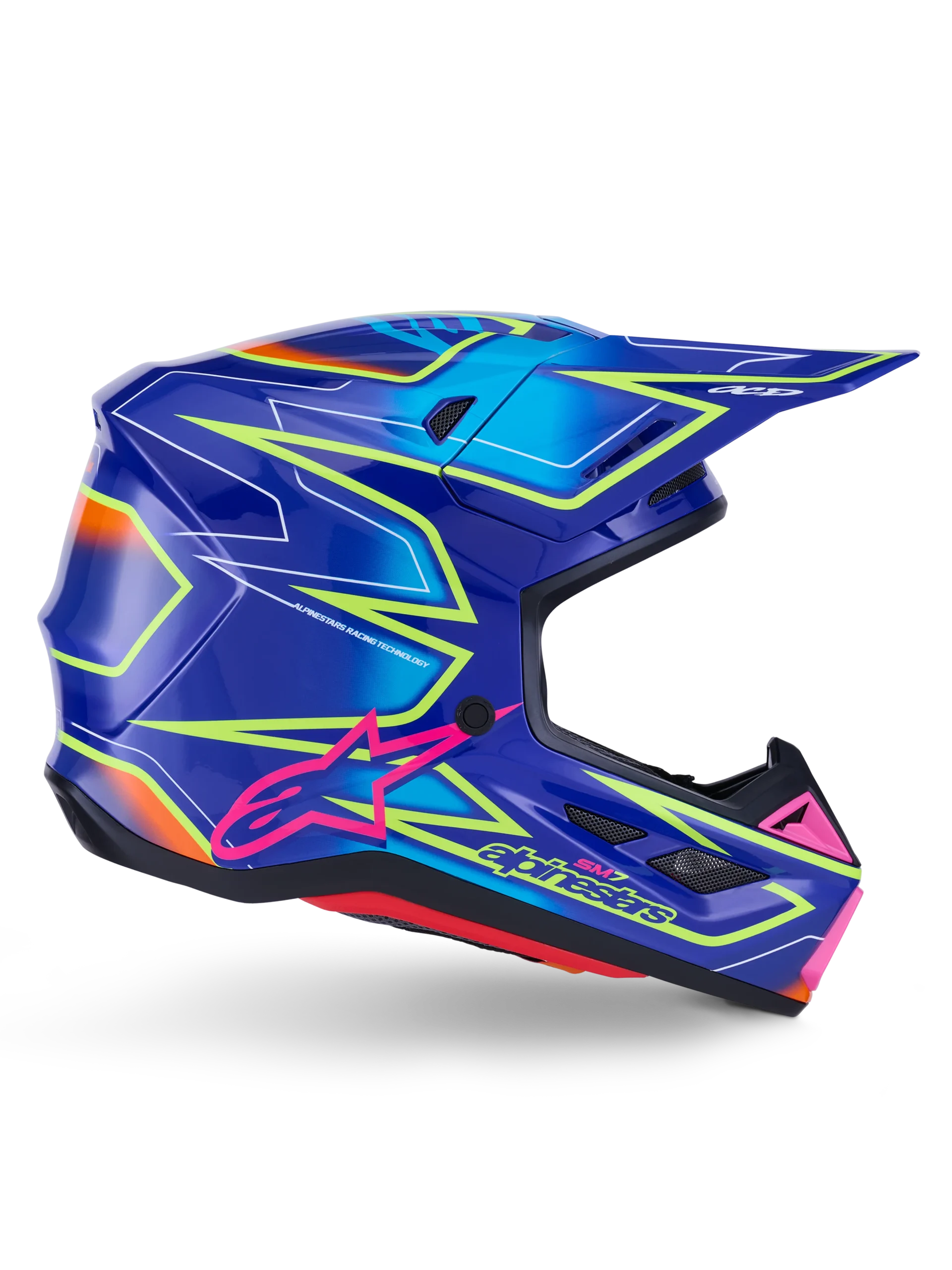 ALPINESTARS MX SM7 CAST KACIGA Plava Roza Žuta Fluo sjajna - Slika 6