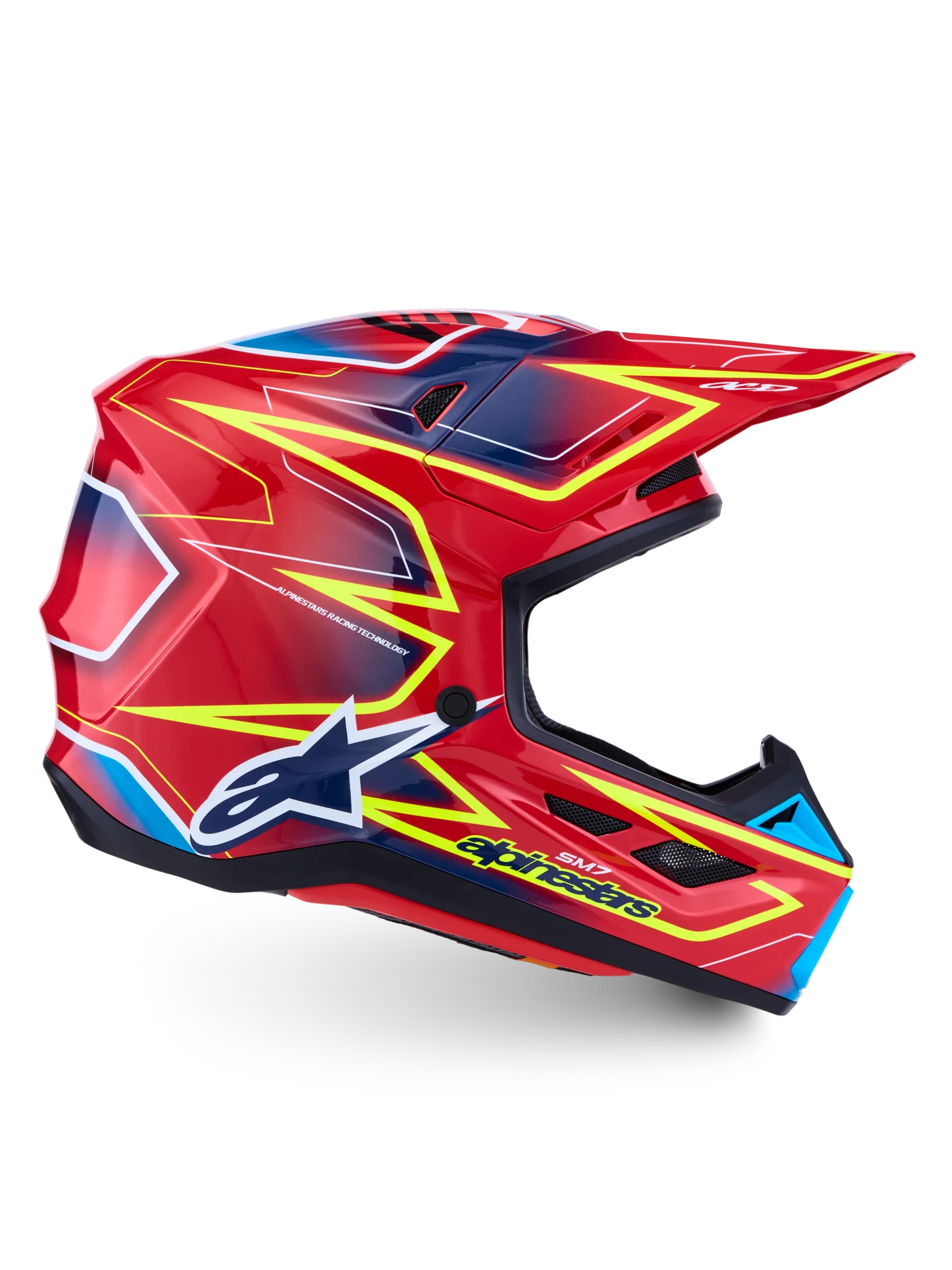 ALPINESTARS MX SM7 CAST KACIGA Crvena Žuta Fluorescentno Plava - Slika 6