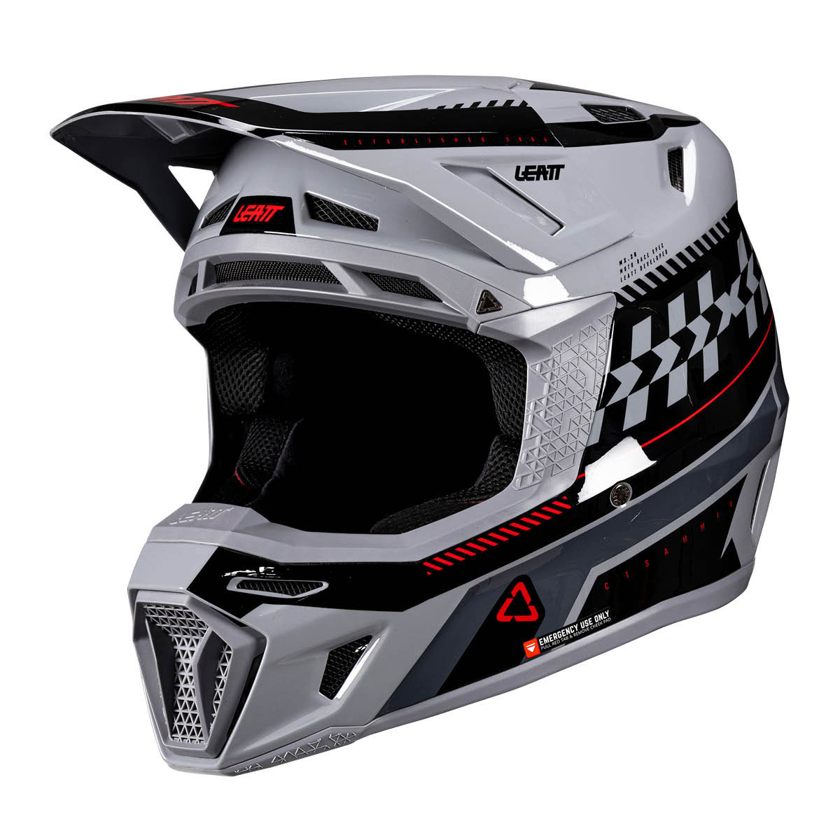 LEATT MX KACIGA MOTO 8.5 KOMPOZITNA V26 SIVA S ZAŠTITNIM NAOČALAMA - Slika 2