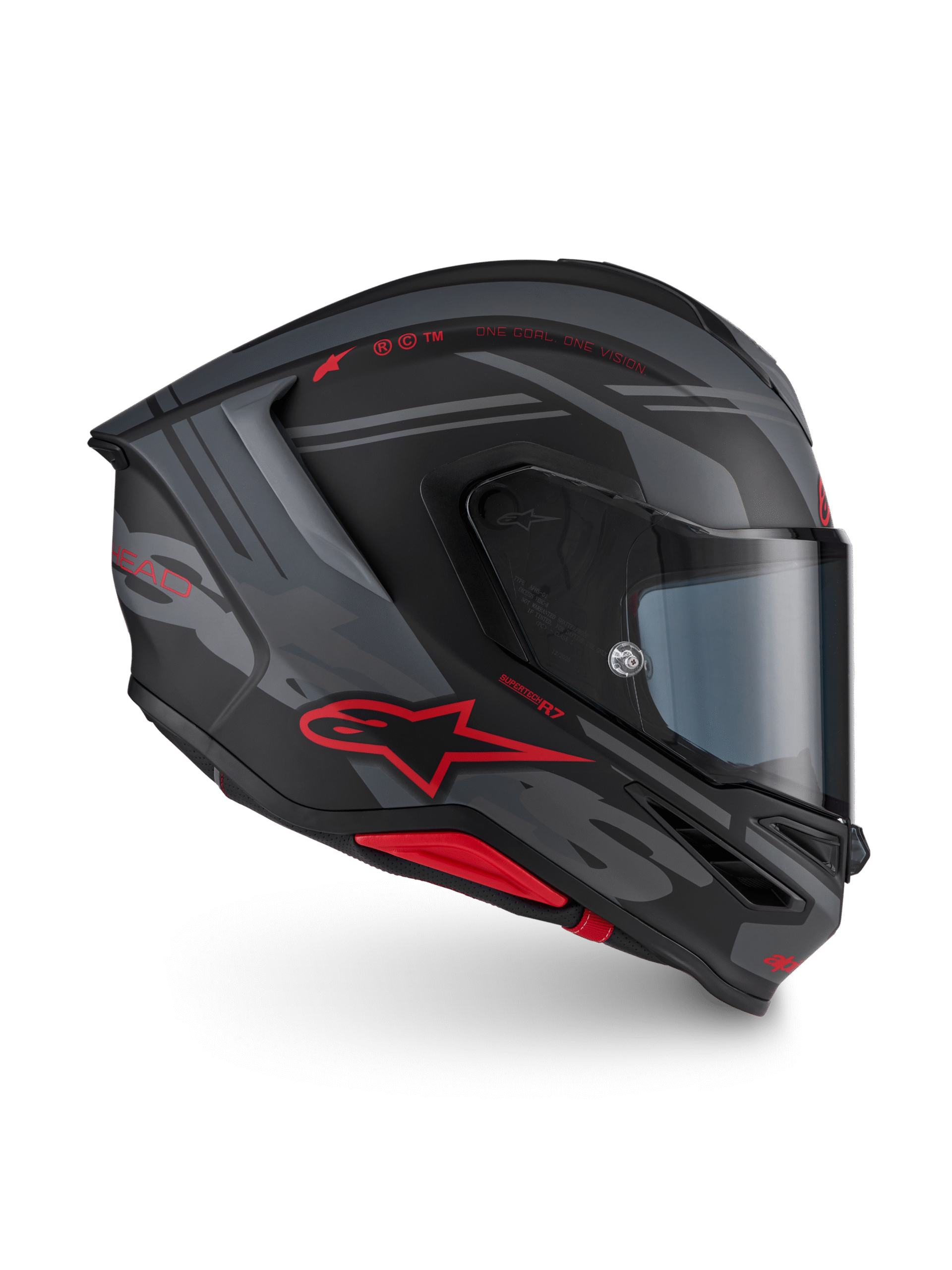 ALPINESTARS S-R7 A-CORE ČELADA ČRNA / SIVA / RDEČA / MAT